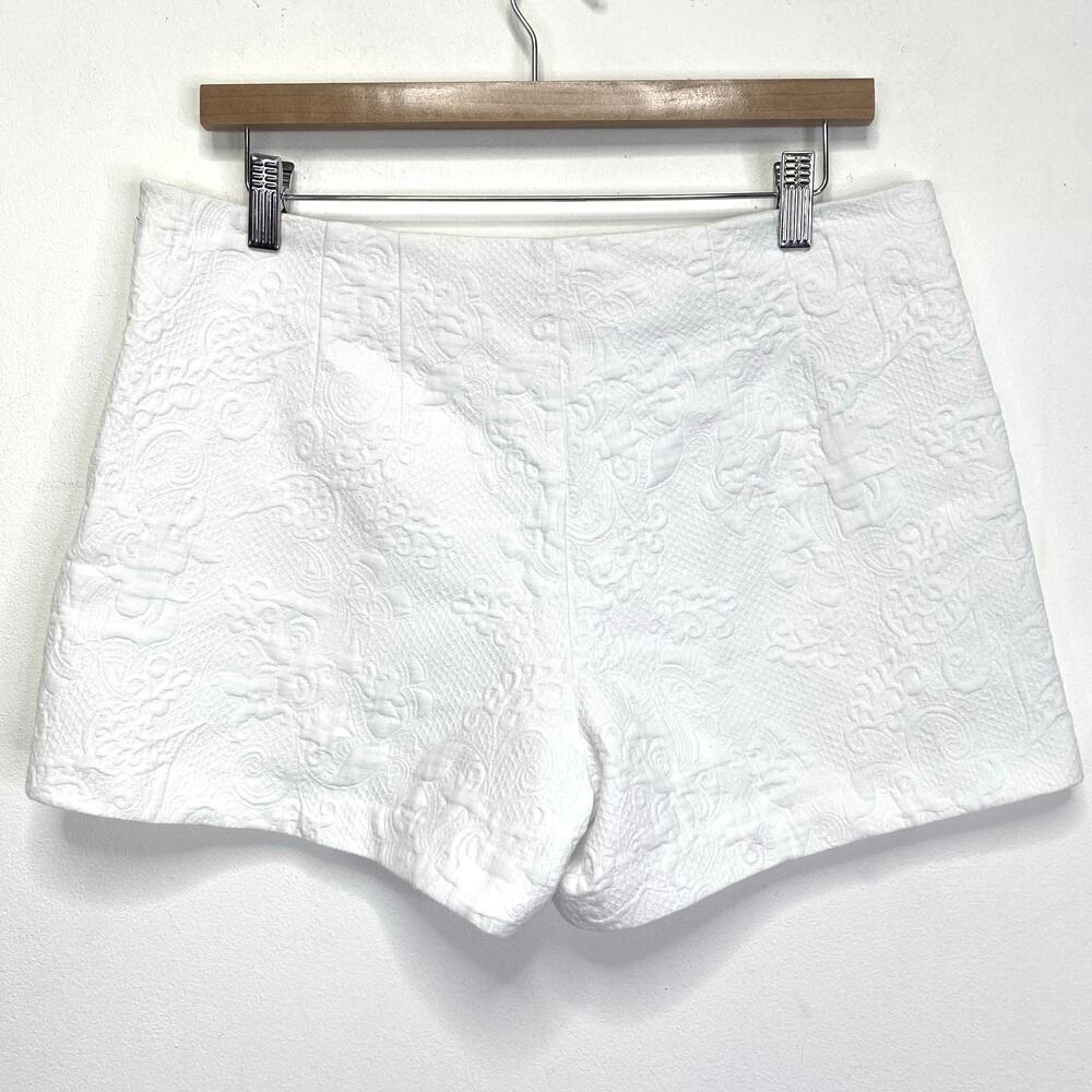 Lilly Pulitzer Monroe Shorts Resort White Elephant Pique Jacquard Womens Sz 10
